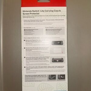 NEW -Nintendo Switch Lite Red Carrying Case Set